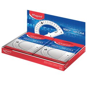 Транспортир МАПЕД Essentials 180°х10см. 20броя