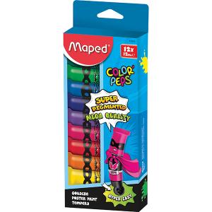 Темперна боя MAPED 12 цвята х 12 ml туби картонена кутия