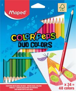 Цветни моливи Мапед COLOR PEPS DUO FSC 24 броя 48 цвята
