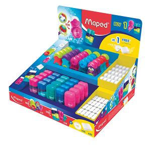 ДИСПЛЕЙ  LOOPY & CONNECT 2в1острилка+гума 90 бр.