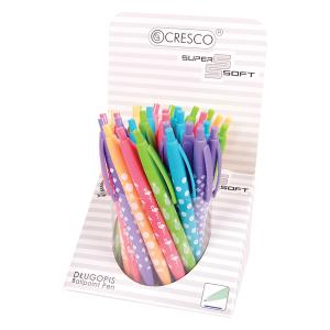 Химикалка SUPER SOFT PASTEL - клик син 36 броя дисплей