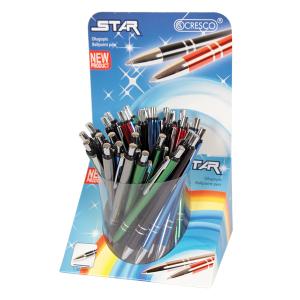 Химикалка STAR metal  - клик син 36 броя дисплей
