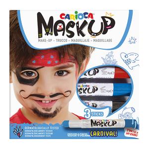 Пастели CARIOCA MASK UP за лице КАРНАВАЛ 3  цвята кутия