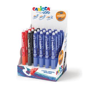 Химикалка CARIOCA OOPS CLIC изтриваема  24 броя 3 цвята дисплей