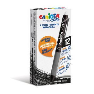 Химикалка CARIOCA OOPS CLIC изтриваема  ЧЕРЕН 12 броя кутия