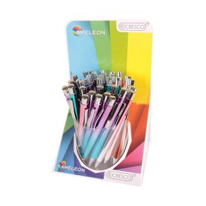 Химикалка CAMELEON metal - клик син 36 броя дисплей