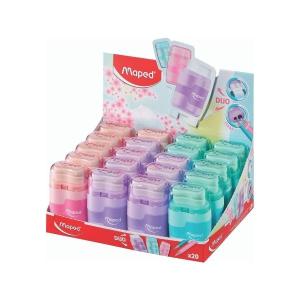 2в1 CONNECT PASTEL двойна острилка+гума дисплей 20бр