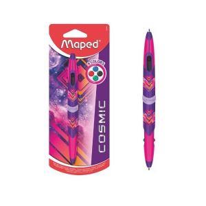 Химикалка Maped TWIN TIP 4-цветен COSMIC Teens розово тяло 1 брой блистер