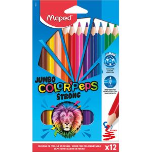 Цветни моливи Мапед  COLOR PEPS STRONG 12 цвята JUMBO