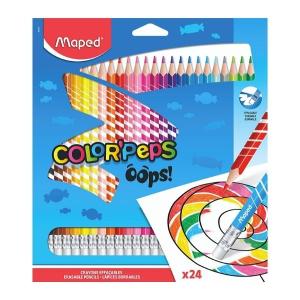 Цветни моливи Мапед  COLOR PEPS OOPS изтриваеми 24 цвята