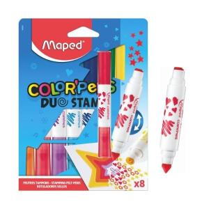 Флумастери Мапед COLOR PEPS DUO с ПЕЧАТИ 8 цвята