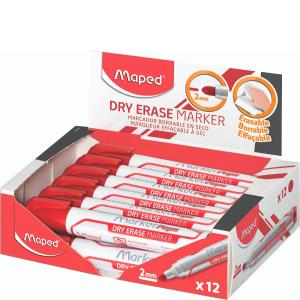 Маркер за бяла дъска Maped MARKER PEPS JUMBO объл връх червен 12броя/кутия