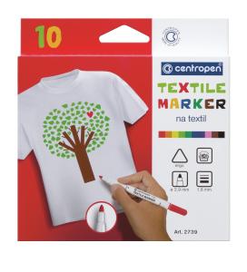 Флумастери CENTROPEN за ТЕКСТИЛ 10 цвята