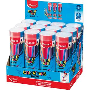 Цветни моливи Мапед  COLOR PEPS STRONG 24 цвята в метален ТУБУС