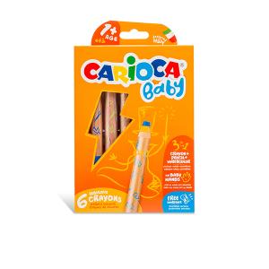 Пастели CARIOCA BABY 3 in1 6 цвята + острилка