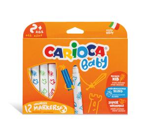 CARIOCA BABY МАРКЕРИ ЗА РИСУВАНЕ 12 цвята  (възрaст2+)