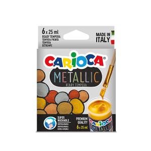 Темперна боя CARIOCA  METALLIC Ready 6 цвята х 25ml. бурканче