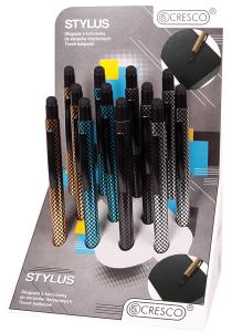 Химикалка STYLUS metal  - клик син 12 броя дисплей