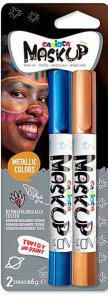 Пастели CARIOCA MASK UP за лице  ЗЛАТЕН+СИН металикови  цветове