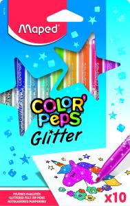 Флумастери Мапед COLORPEPS GLITTER металикови  10 цвята