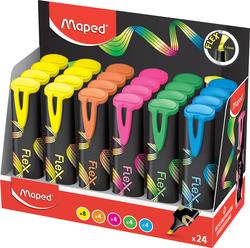 ТЕКСТ МАРКЕРИ MAPED FLUO PEPS BLACK FLEX 24 бр. дисплей 5 цвята
