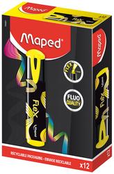 ТЕКСТ МАРКЕРИ MAPED FLUO PEPS BLACK FLEX жълт 12 броя