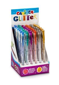 Химикалка CARIOCA GLITTER GEL 1.0мм 36бр. дисплей