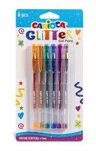 CARIOCA GLITTER GEL 1.0мм  6 цвята блистер