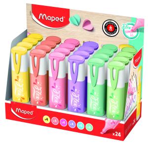 ТЕКСТ МАРКЕРИ MAPED FLUO PEPS PASTEL FLEX 24 бр. дисплей 6 цвята C3