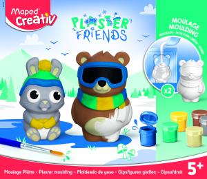 Креативен комплект Maped Гипсови фигурки FRIENDS Зайче и мече  5+