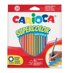 Цветни моливи CARIOCA SUPERCOLOR Hexagon FSC 24 цвята