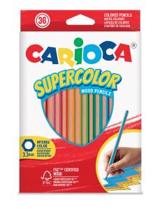 Цветни моливи CARIOCA SUPERCOLOR Hexagon FSC 36 цвята