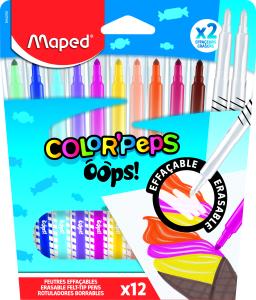 Флумастери Мапед COLORPEPS OOPS 10 цвята +2 изтриващи