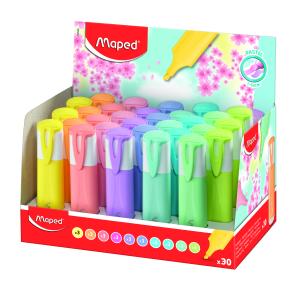 ТЕКСТ МАРКЕРИ MAPED FLUO PEPS PASTEL 30бр. дисплей 10 цвята C3