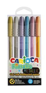 Химикалка CARIOCA Fiorela GEL 6 цвята METALLIC