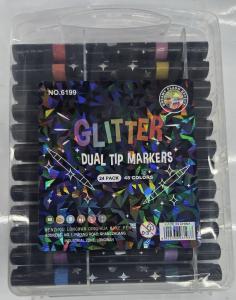 GLITTER маркери 48 цвята ДВУВЪРХИ РР кутия