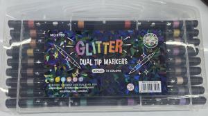 GLITTER маркери 72 цвята ДВУВЪРХИ РР кутия