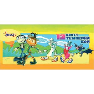 Темперна боя B-max 12 цвята в туби картонена кутия С3