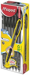 Химикалка Maped ICE FLUO CLIC медиум черен 12броя кутия