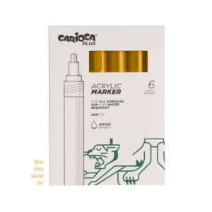 Акрилни маркери 6 броя 19 златен 4 мм CARIOCA Plus VAN ORTON Acrilyc