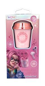 СЛУШАЛКИ BLUETOOTH EARPODS COFFEE CUP PINK